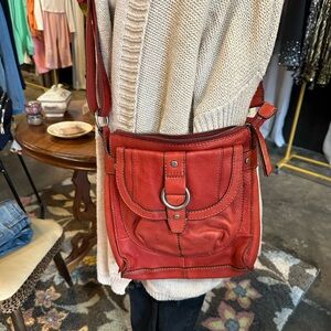Fossil Red Crossbody Bag with Supple Leather